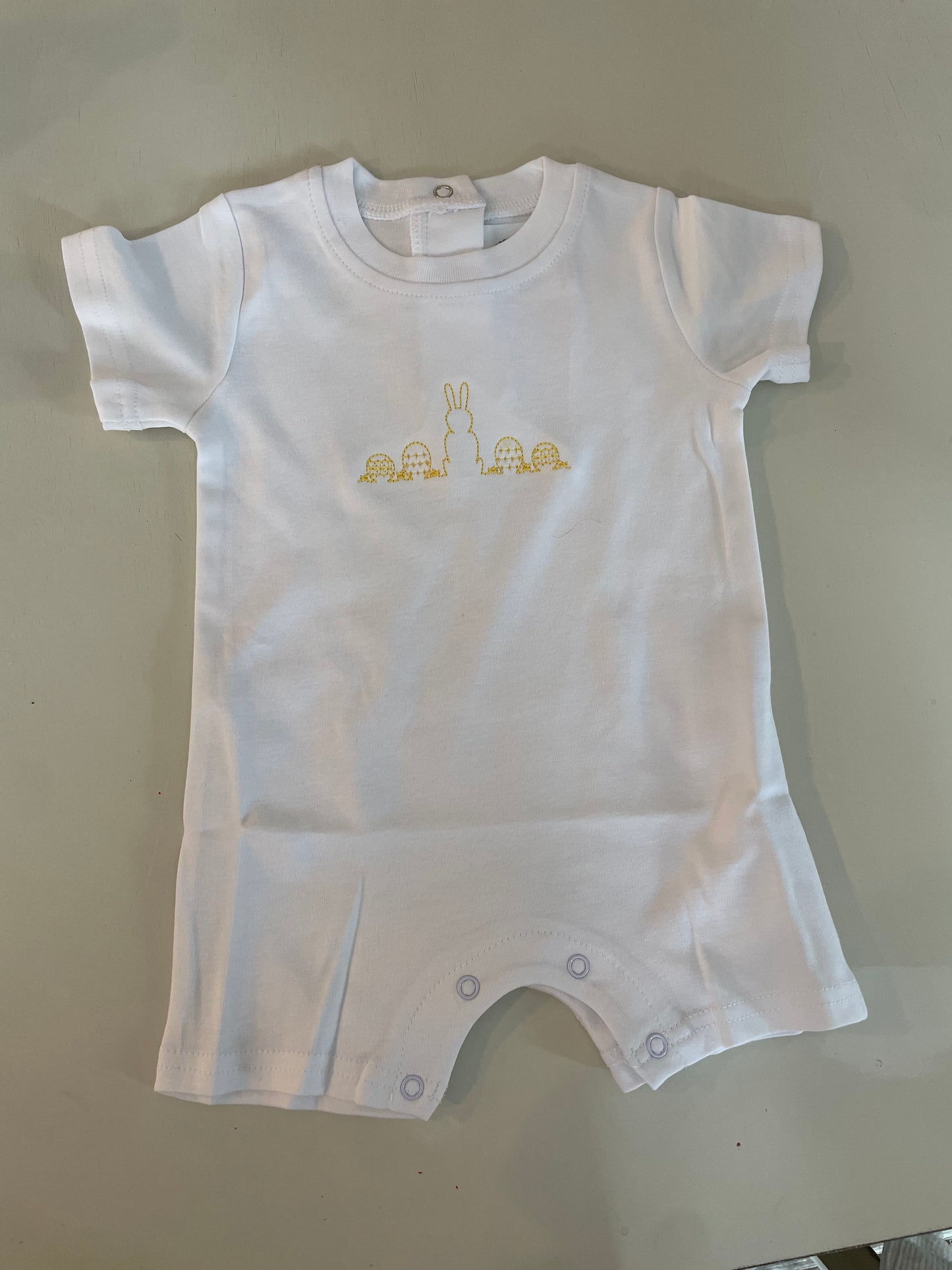 Easter Embroidered Boy's Short Sleeve Romper