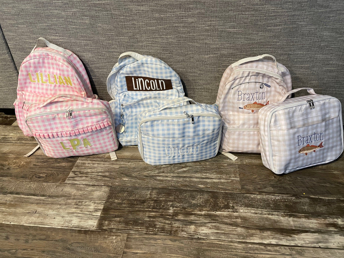 Gingham Nylon Full-Sized Backpack