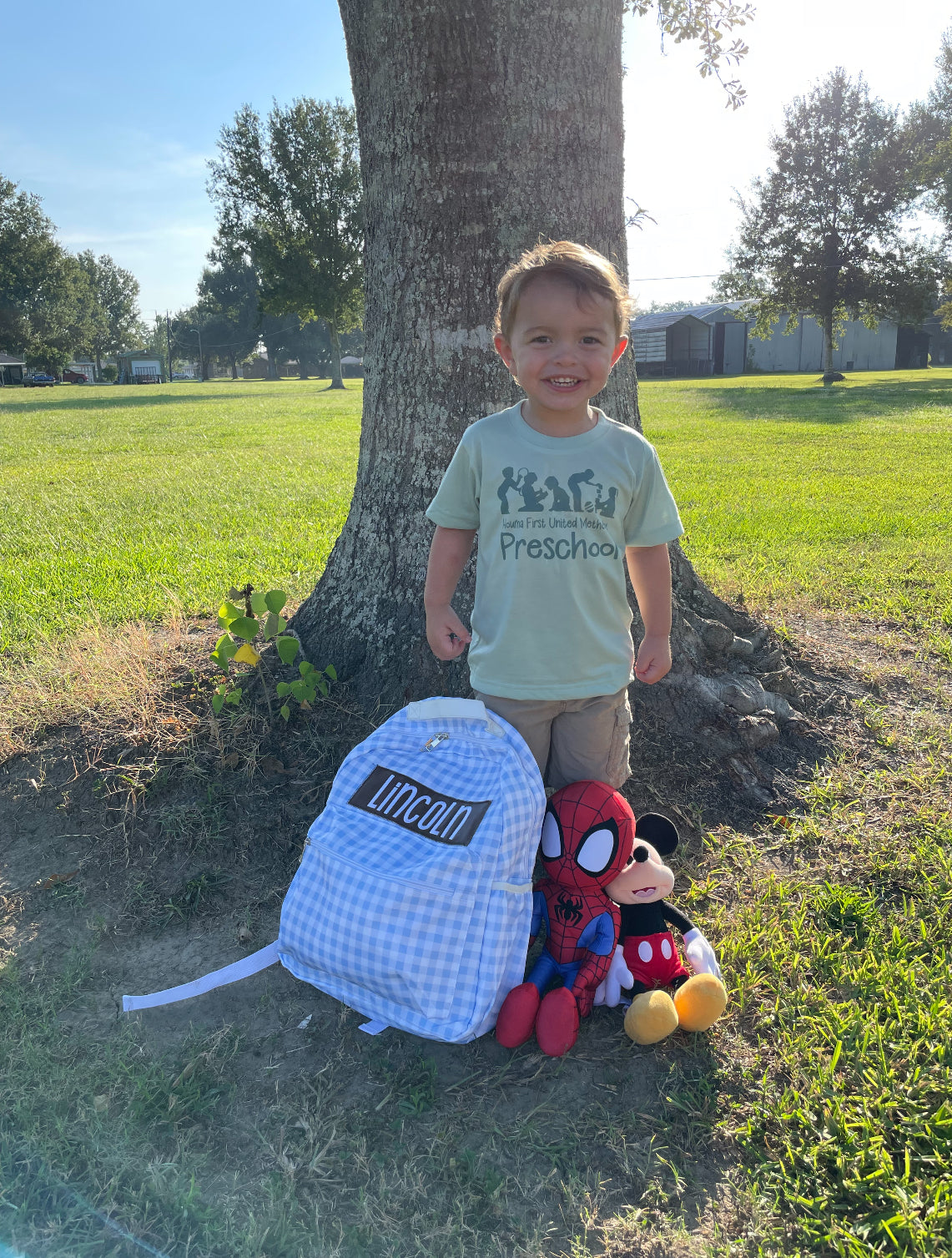 Gingham Nylon Full-Sized Backpack