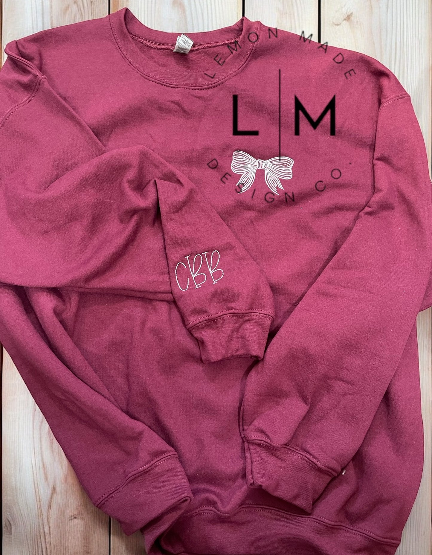 Embroidered Bow School Spirit Sweatshirt