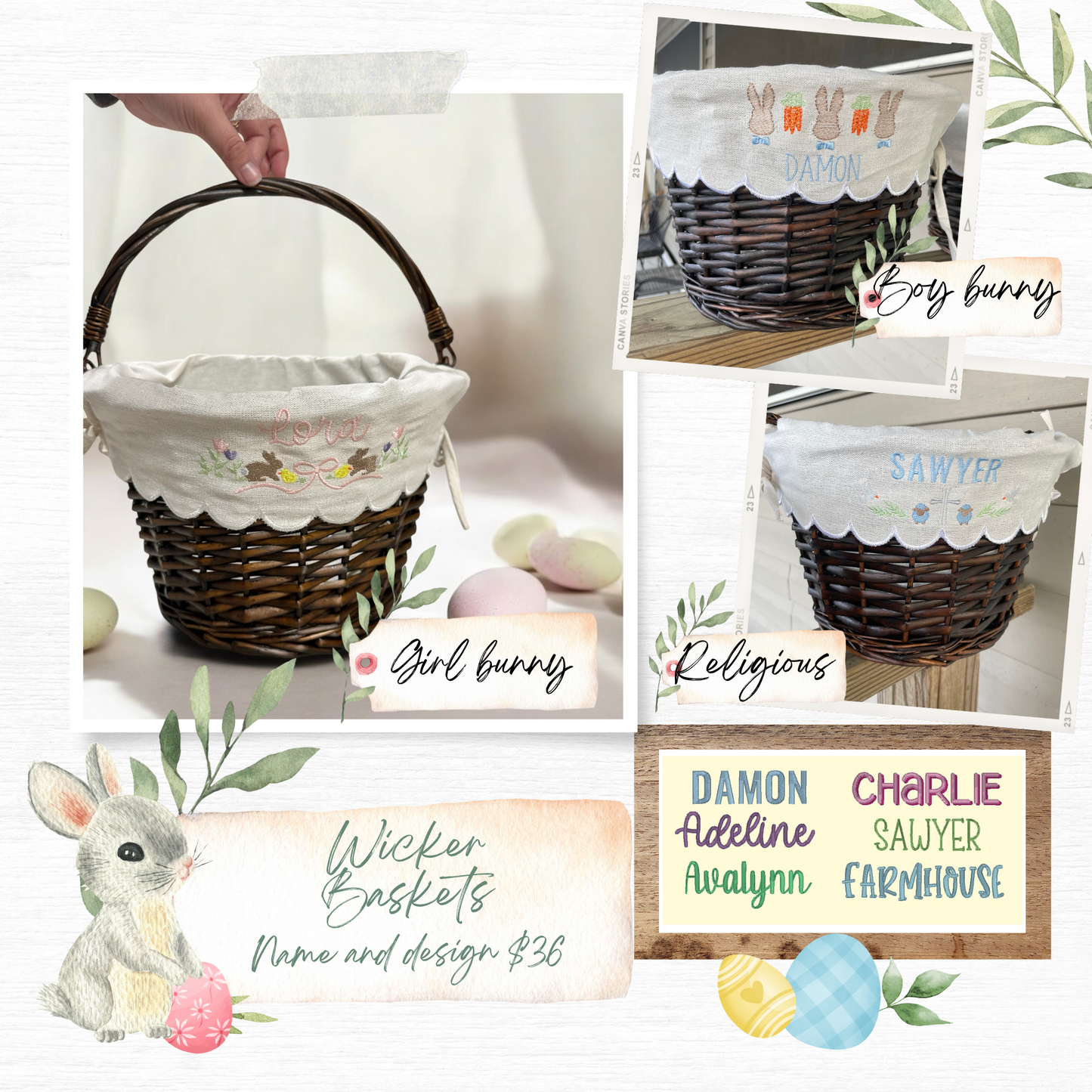 Wicker Basket Name and Design