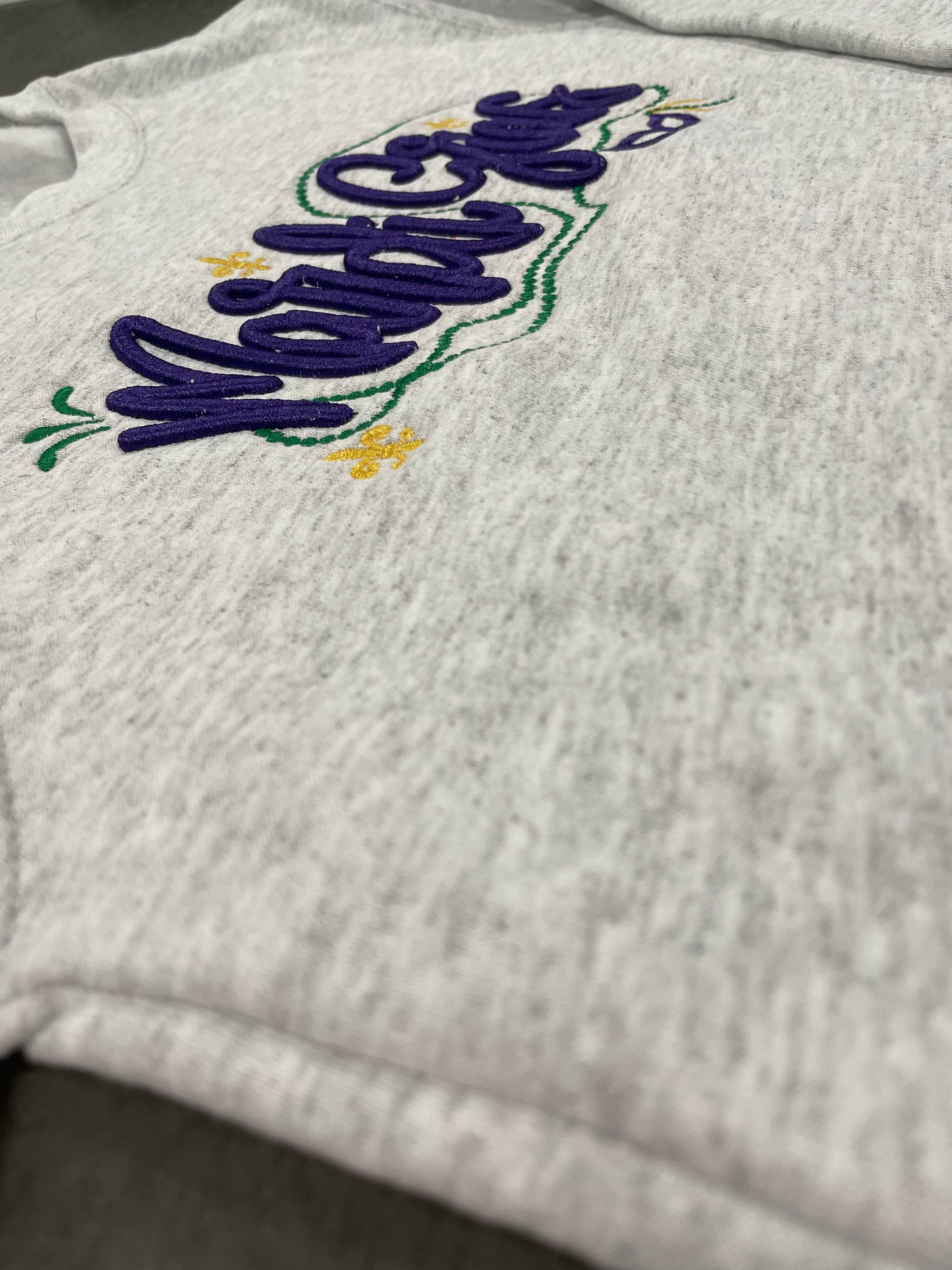 Mardi Gras PUFF Embroidered sweatshirt