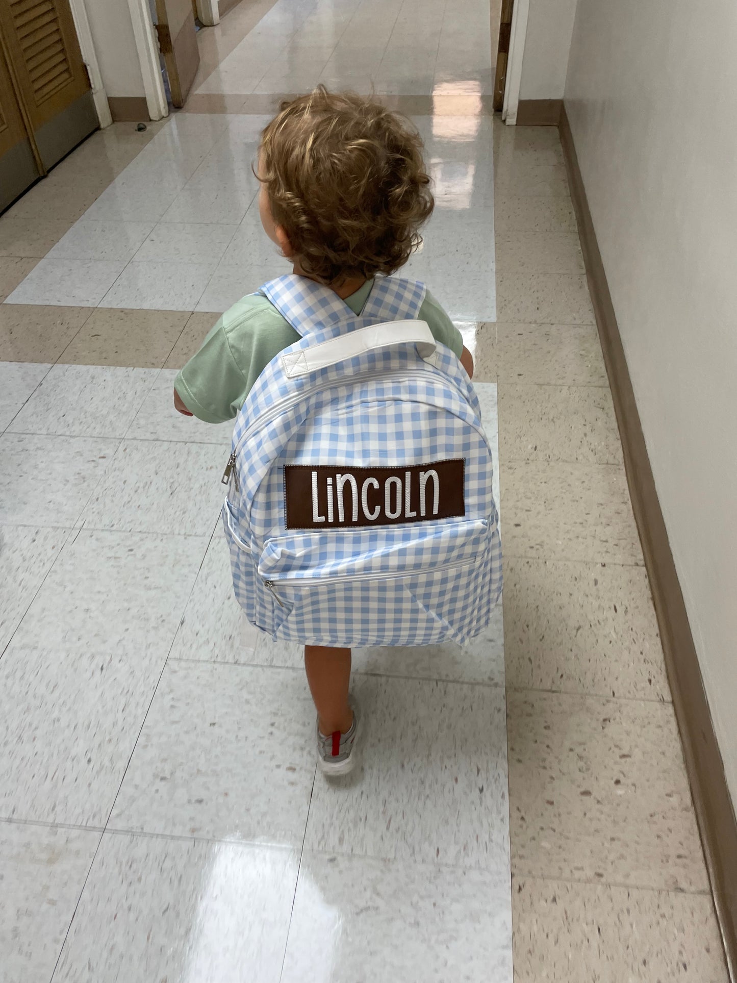 Gingham Nylon Full-Sized Backpack
