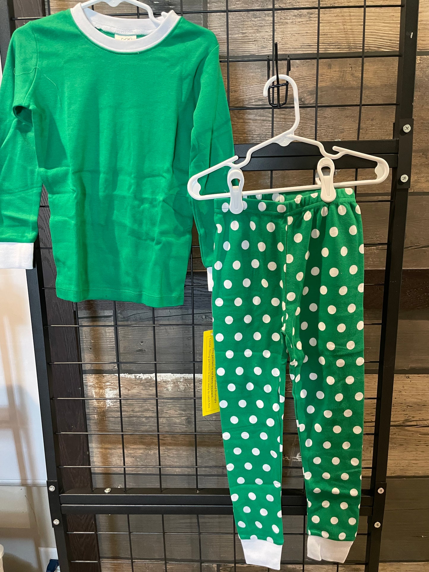 Green Small Polka Dots White Collar