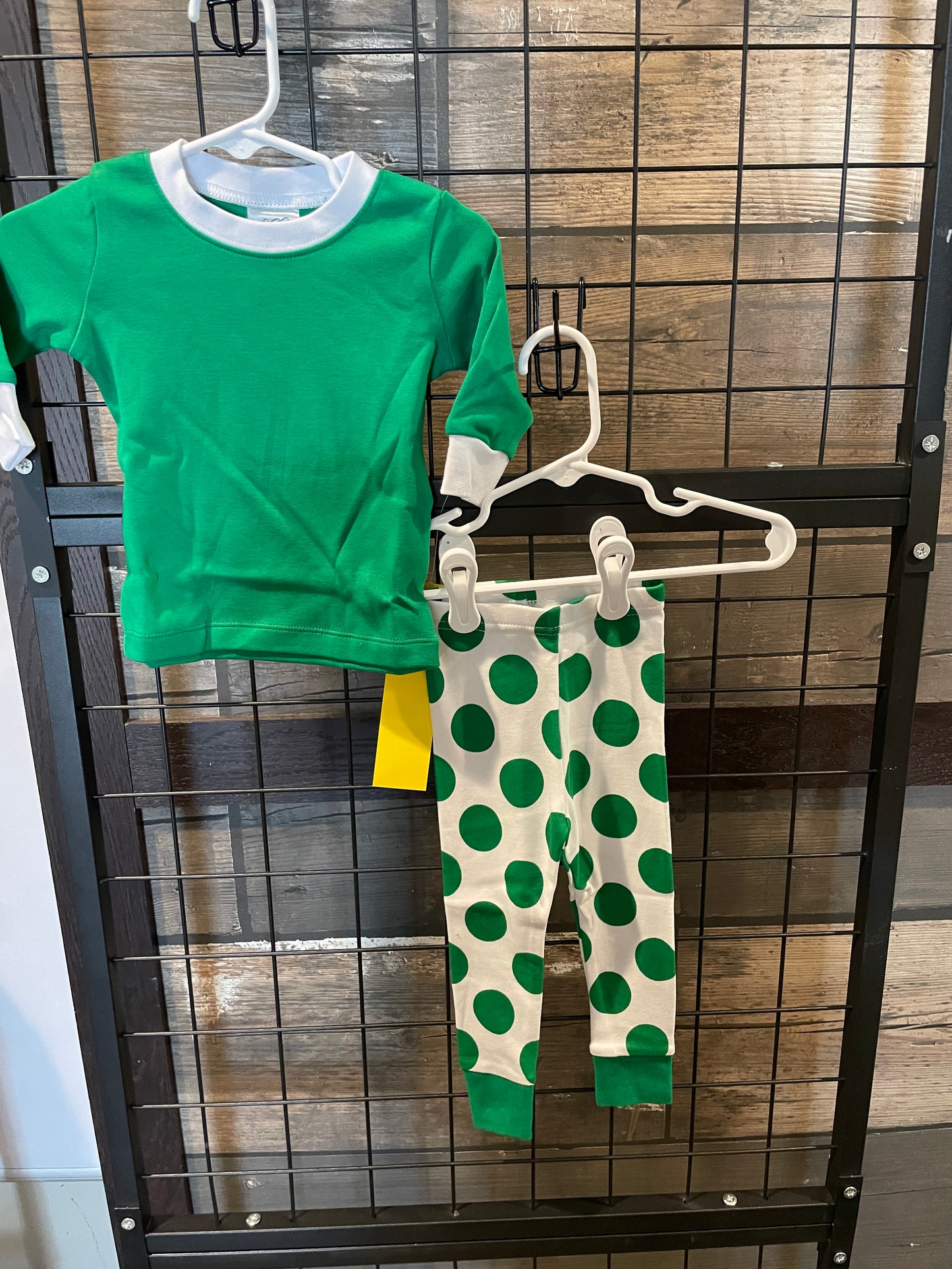 Green Big Polka Dot Pjs