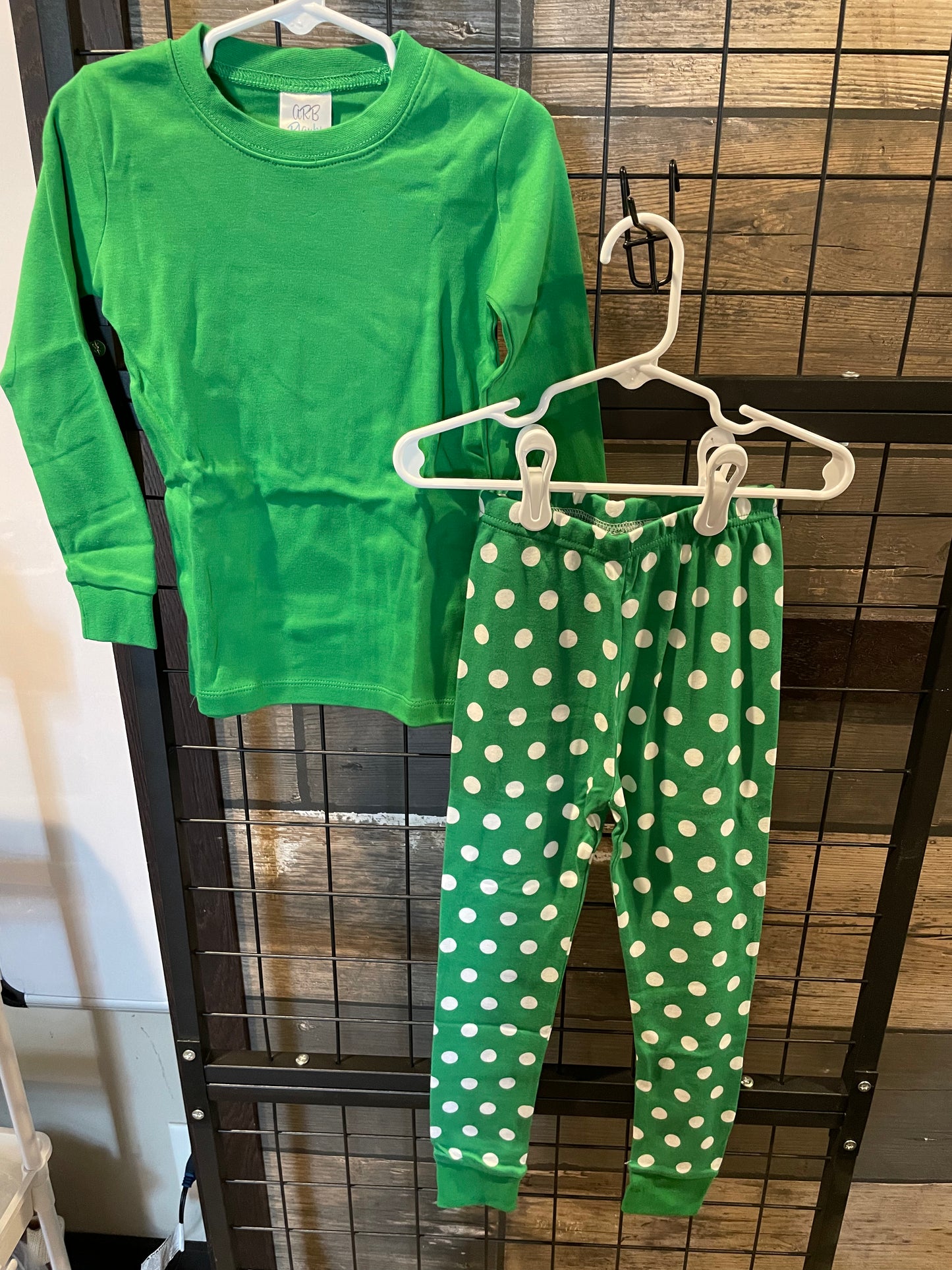 Green Small Polka Dots Green Collar