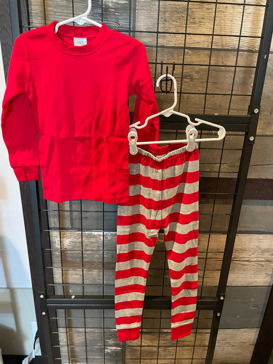 Red and Gray Stripe PJs
