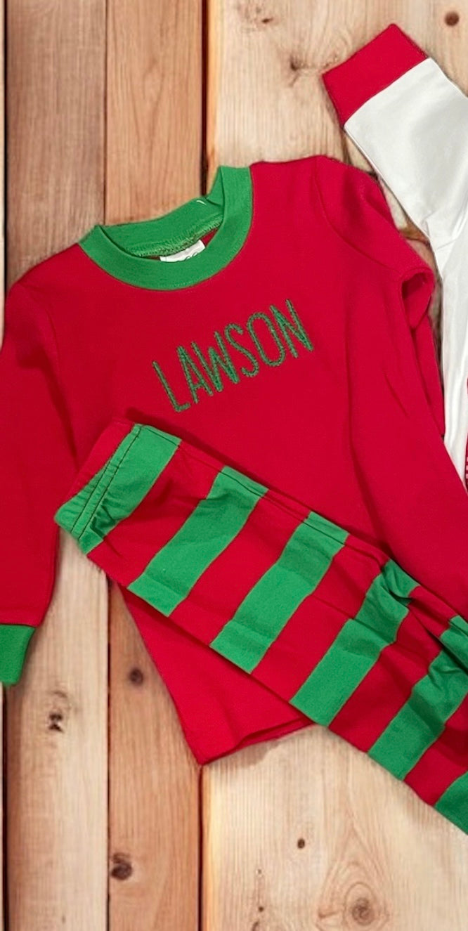 Red & Green Stripe Pjs