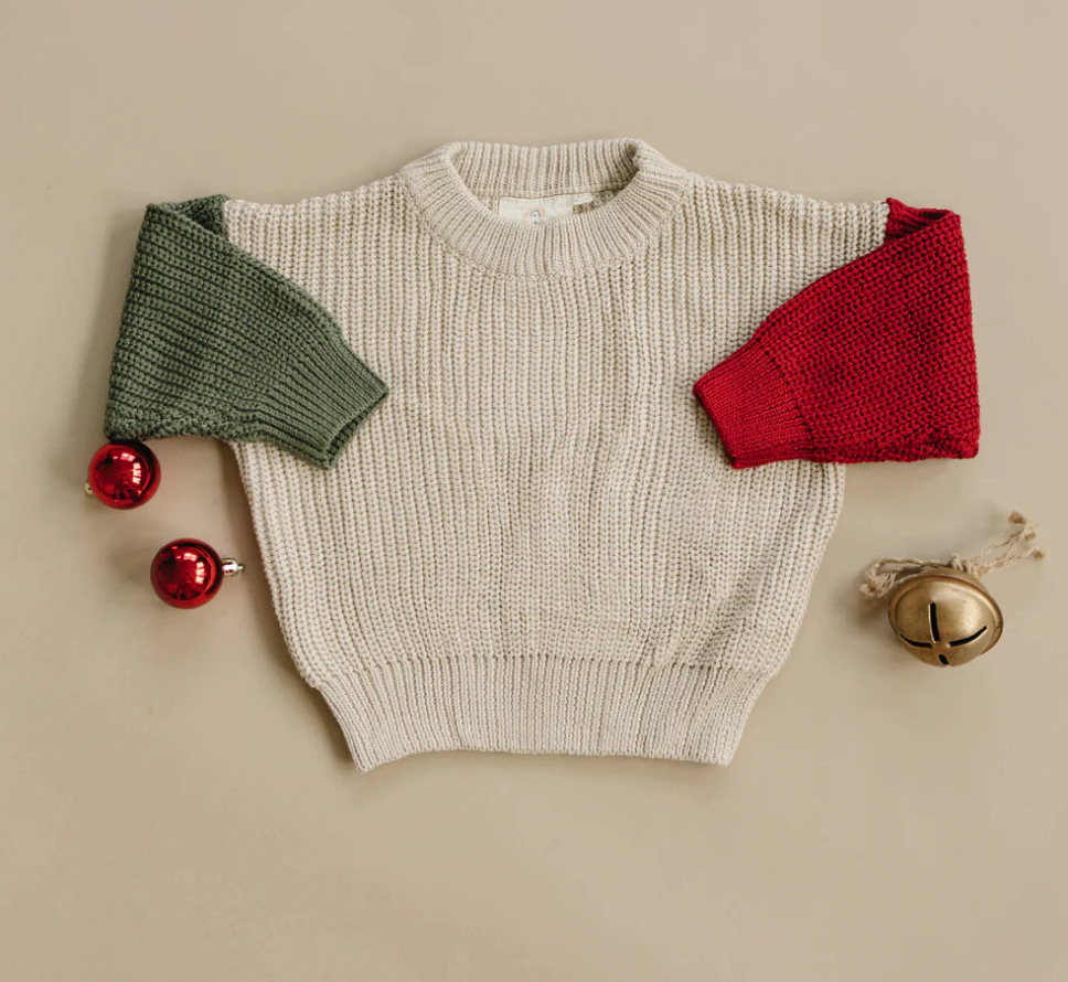 Color Block Chunky Knit Sweater