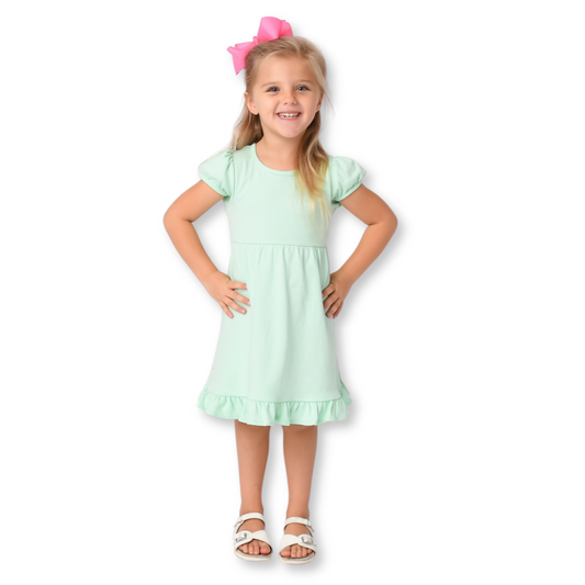 Short Sleeve Ruffle Dress