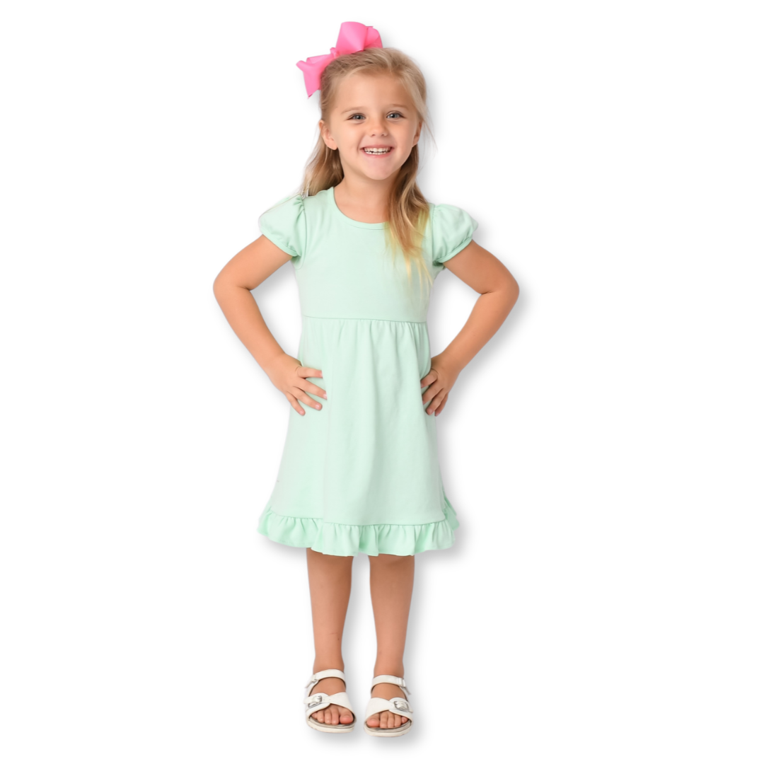 Easter EMBROIDERED Short Sleeve Ruffle Dress