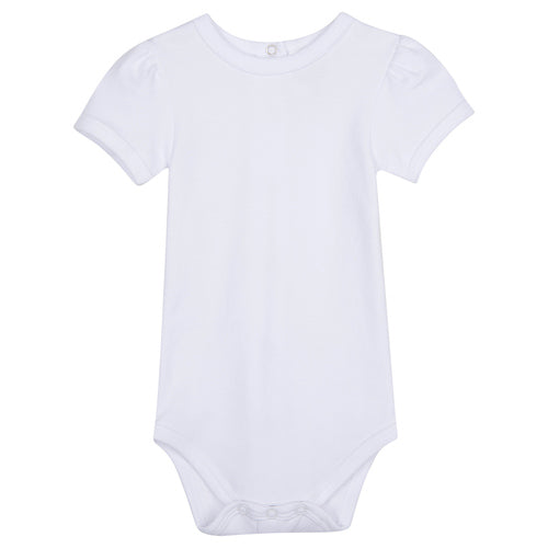 EMBROIDERED Short Sleeve Ruffle Onesie