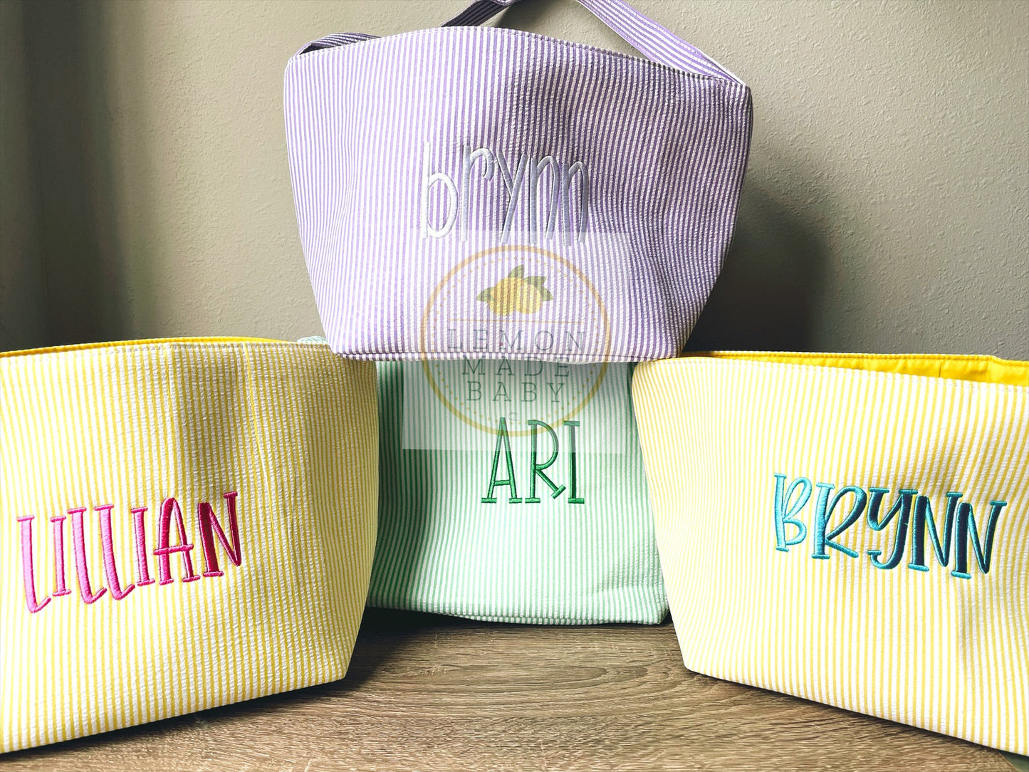 Embroidered Easter Basket Name and Design