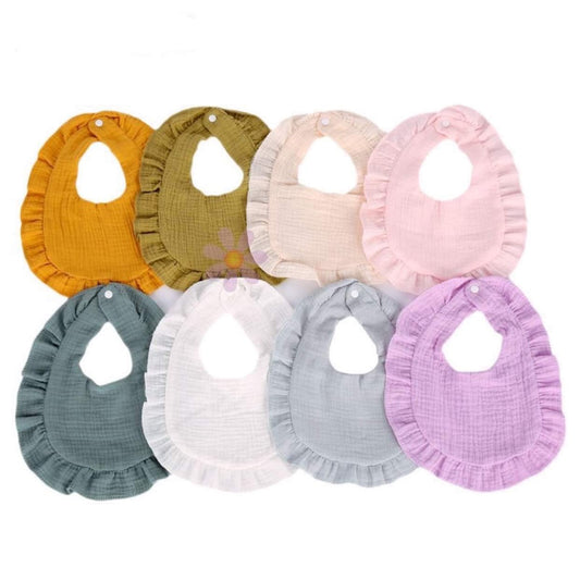 Ruffle Muslin Bibs