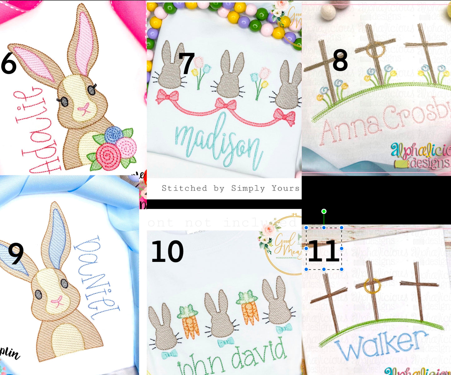 Embroidered Easter Basket Name and Design